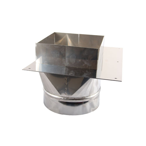 RVS overgangstuk Rond naar Vierkant 200mm